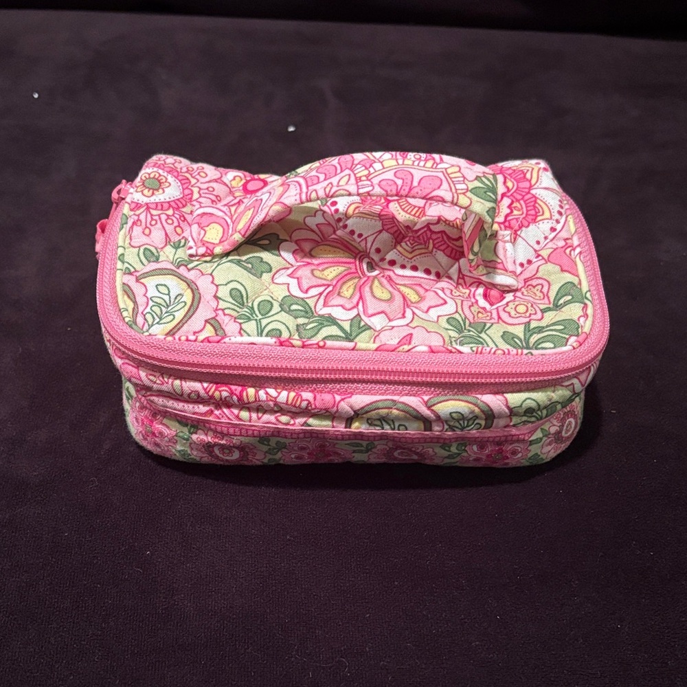 Vera Bradley Pink and Green Floral Pouch